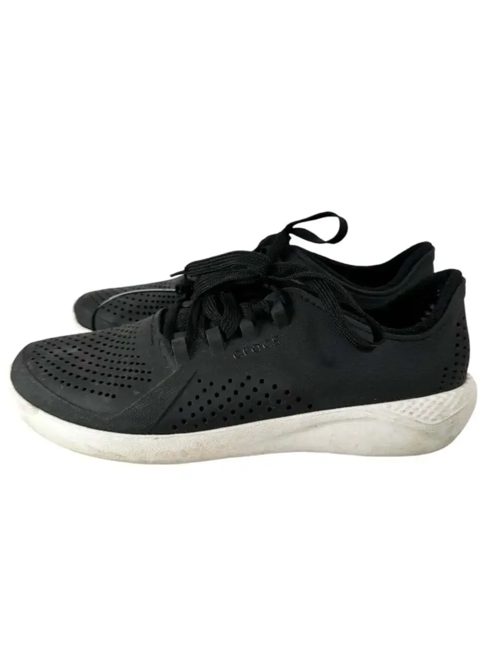 Crocs LiteRide Pacer Sneakers Black Lace Up Walking Athleisure Womens 10